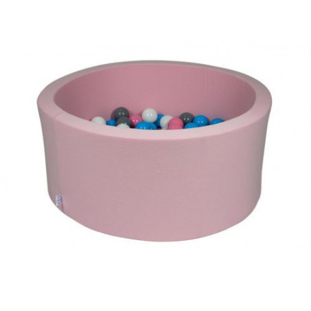 Rankų darbo apvalus rožinis kamuoliukų baseinas 90x40 su 200 vnt. kamuoliukų