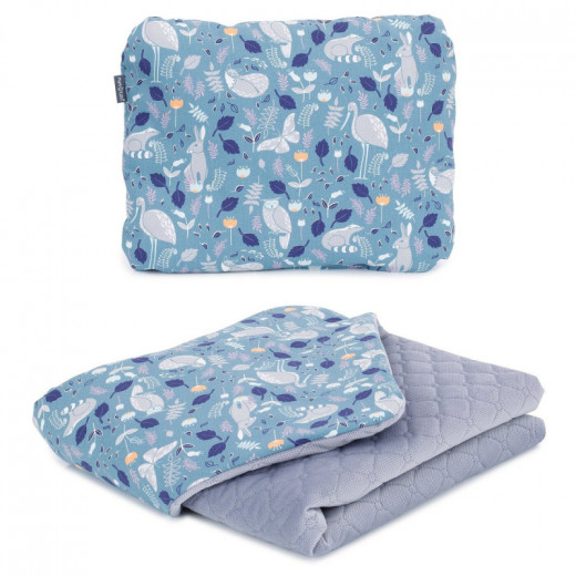 MamoTato pagalvė + antklodė, Garniai, pilka, 75x100