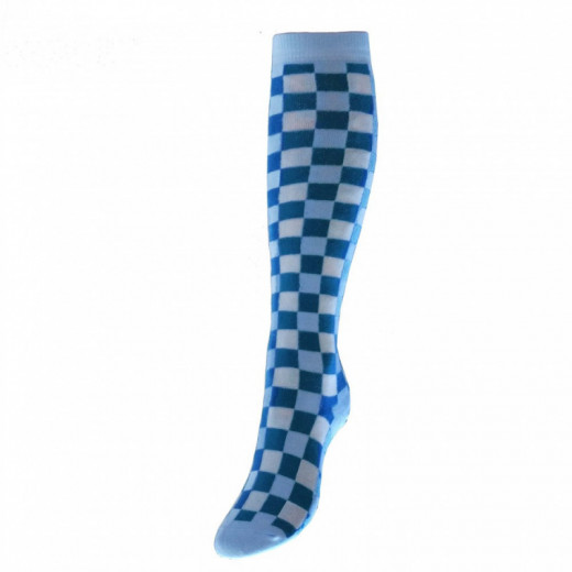Mėlynos kojinės iki kelių Kvadratėliai 34999