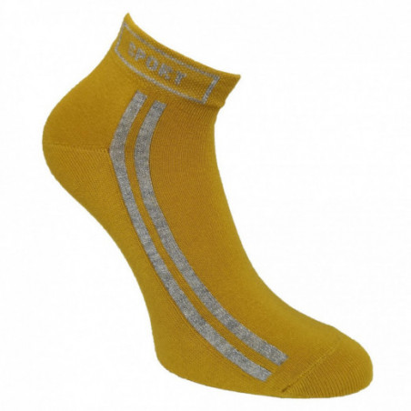 Trumpos sporto ir laisvalaikio kojinės su blizgučiu geltona Sport 44300