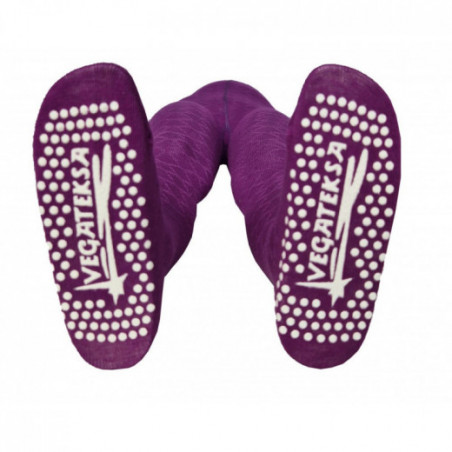 Gumuotais padukais šiltos vilnonės pėdkelnės vaikams violetiniai Rombai 14995G
