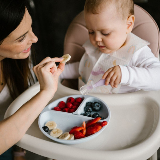 Babyono silikoniniai šaukšteliai 2vnt oranžinis violetinis 784/01