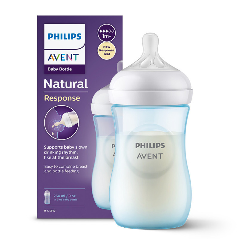 AVENT SCY903/21 Natural Responsive mėlynas buteliukas 260 ml