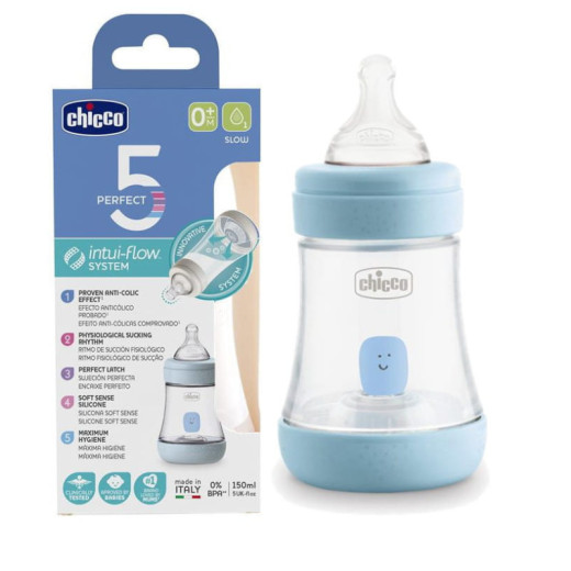 CHICCO 00020211200040 PERFECT5 150 ml buteliukas 4m+ berniukas*