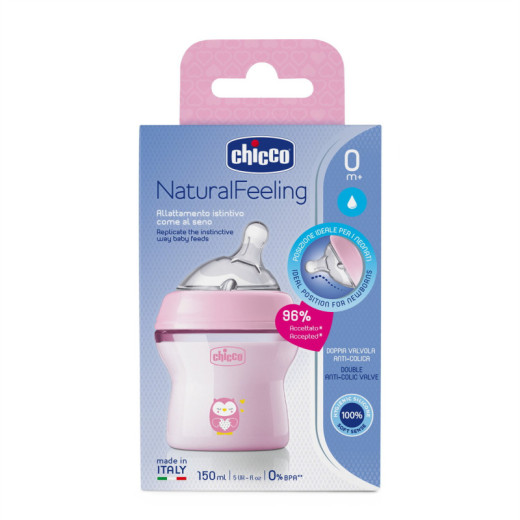 CHICCO 00081311100000 NF plastikinis butelis 0m+ 150 ml mergaitė