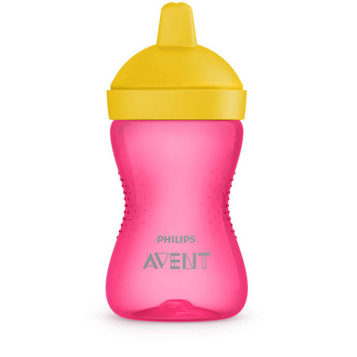 AVENT SCF804/04 Kietas puodelis su kramtymui atspariu kandikliu 300ml 18+ rožinis