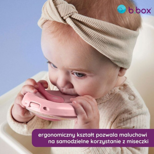 B.BOX BB100111 fill+feed silikoninis dubenėlis su dangteliu rožinės spalvos