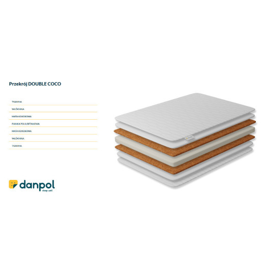 DANPOL Kokosų putų čiužinys 140x70x6 T18M spalva