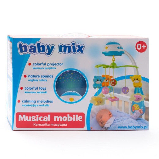 BABY MIX 37046 Plastikinė karuselė su projektoriumi raudona