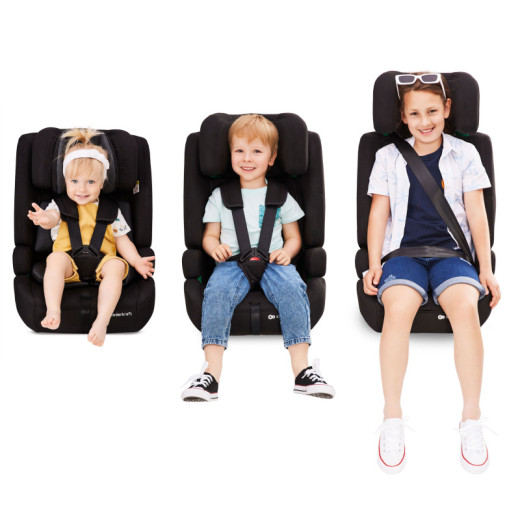 KINDERKRAFT SAFETY FIX 2 i-Size automobilinė kėdutė 76-150cm juoda