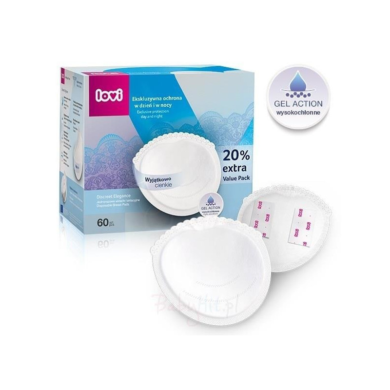 LOVI 19/607 DISCREET ELEGANCE krūtų įklotai 60 vnt., balti