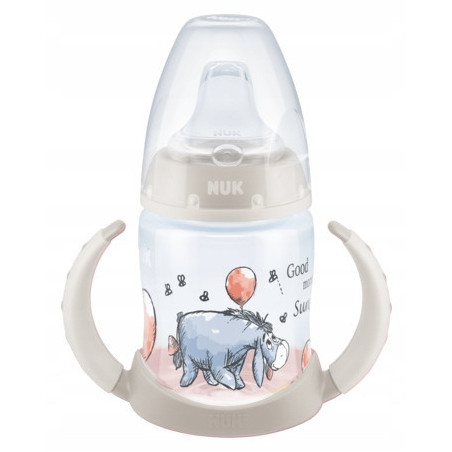 NUK ZE-103 Komplektas FC 150 ml buteliukas su rankenėlėmis ir temperatūros indikatoriumi DISNEY KUBUŚ PUCHATEK+neišsiskver