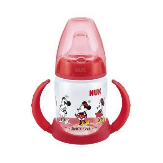 NUK ZE-104 rinkinys FC buteliukas 150 ml su rankenėlėmis ir temperatūros indikatoriumi DISNEY M Mickey Mouse + nemokamas sil