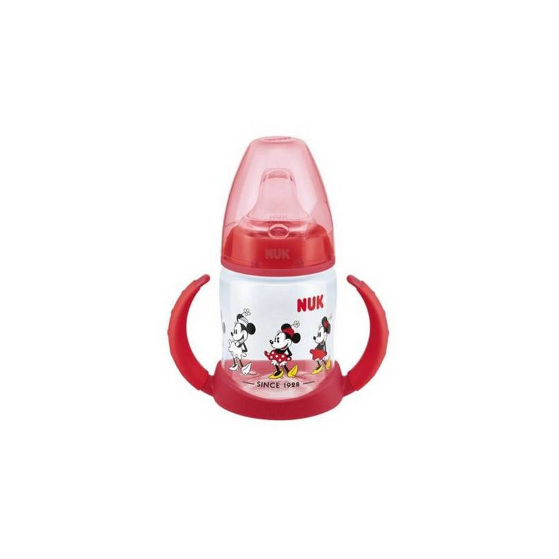 NUK ZE-104 rinkinys FC buteliukas 150 ml su rankenėlėmis ir temperatūros indikatoriumi DISNEY M Mickey Mouse + nemokamas sil