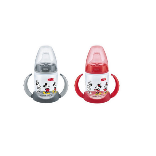 NUK ZE-104 rinkinys FC buteliukas 150 ml su rankenėlėmis ir temperatūros indikatoriumi DISNEY M Mickey Mouse + nemokamas sil