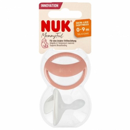 NUK 175312 Silikoninis čiulptukas 0-9 m Mommy Ful 2 vnt. raudonas