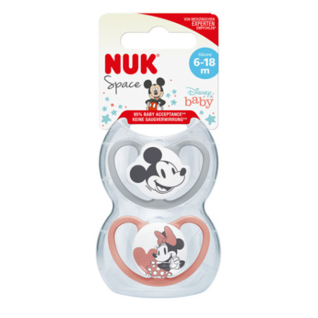 NUK 176286 Silikoninis čiulptukas 6-18 SPACE MICHAEL MOUSE 2vnt