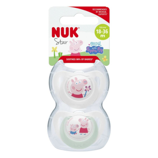 NUK 177219 Čiulptukas 18-36 m silikoninis PEPPA 2 vnt