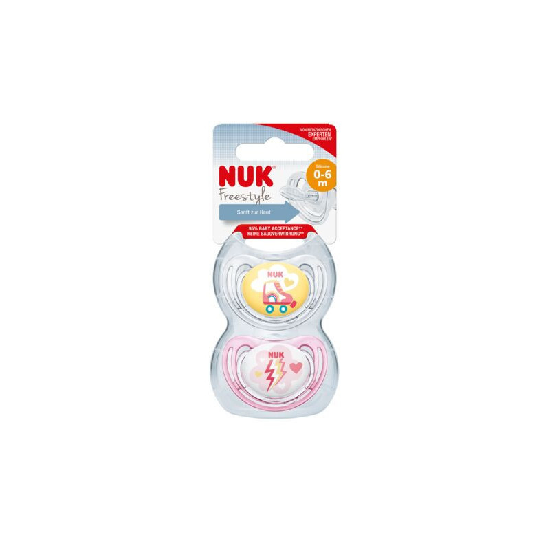 NUK 730133 1 FREESTYLE 2 vnt. silikoninis manekenas 0-6 m*