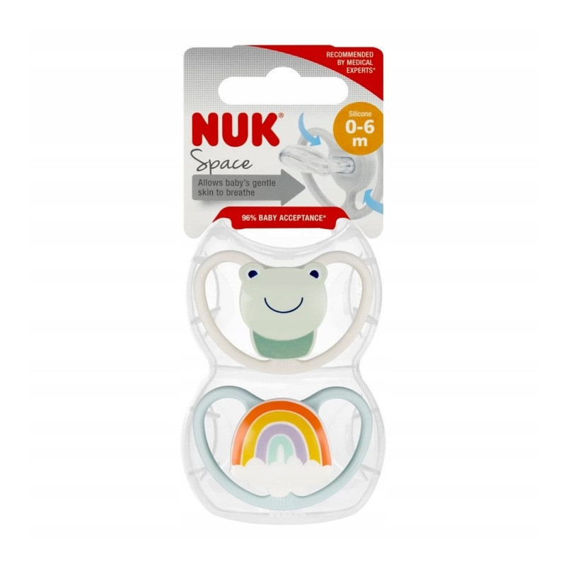 NUK 730313 0-6m SPACE silikoninis manekenas 2 vnt