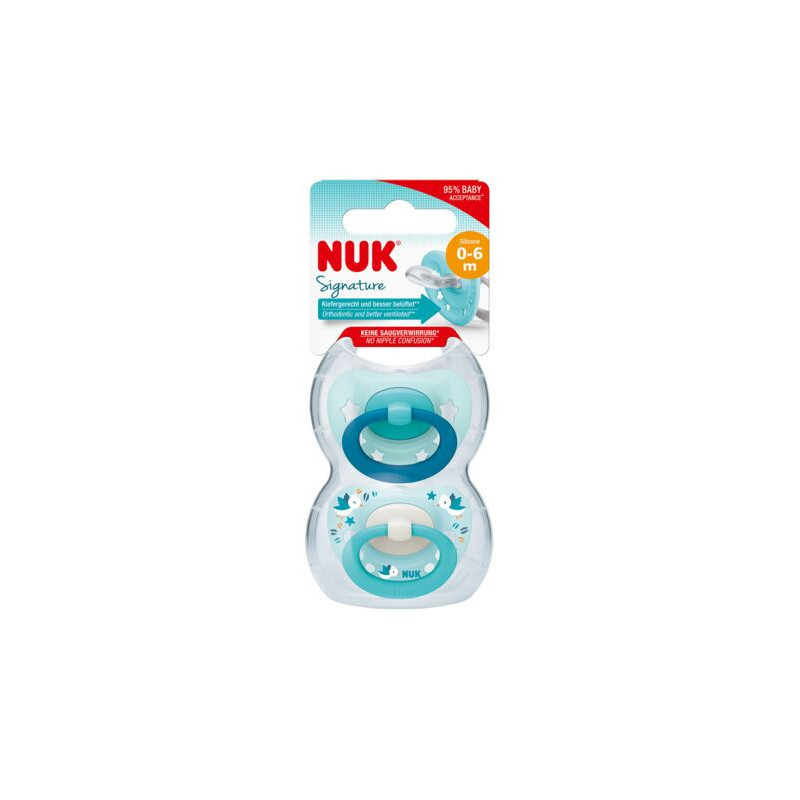 NUK 730638 0-6m SIGNATURE silikoninis čiulptukas 2 vnt