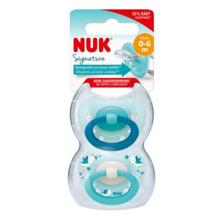 NUK 730638 0-6m SIGNATURE silikoninis čiulptukas 2 vnt