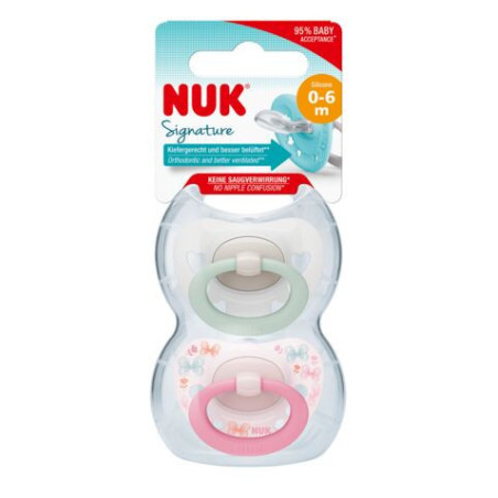 NUK 730638 0-6m SIGNATURE silikoninis čiulptukas 2 vnt