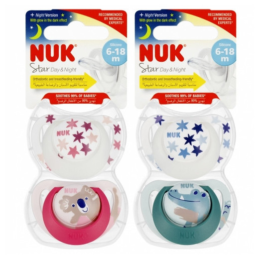 NUK 736727 STAR DN čiulptukas 6-18m 2 vnt