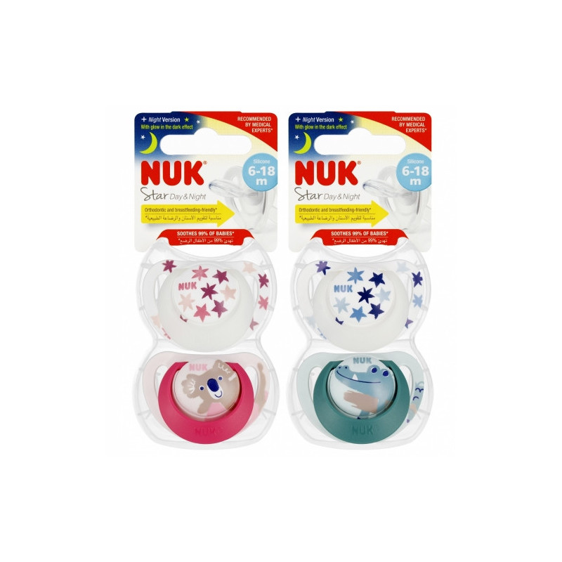 NUK 736727 STAR DN čiulptukas 6-18m 2 vnt