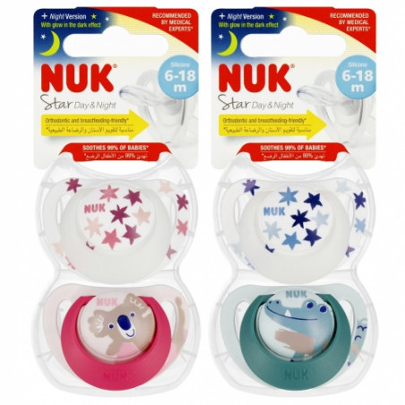 NUK 736727 STAR DN čiulptukas 6-18m 2 vnt