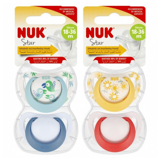 NUK 739734 STAR čiulptukas 18-36m 2 vnt