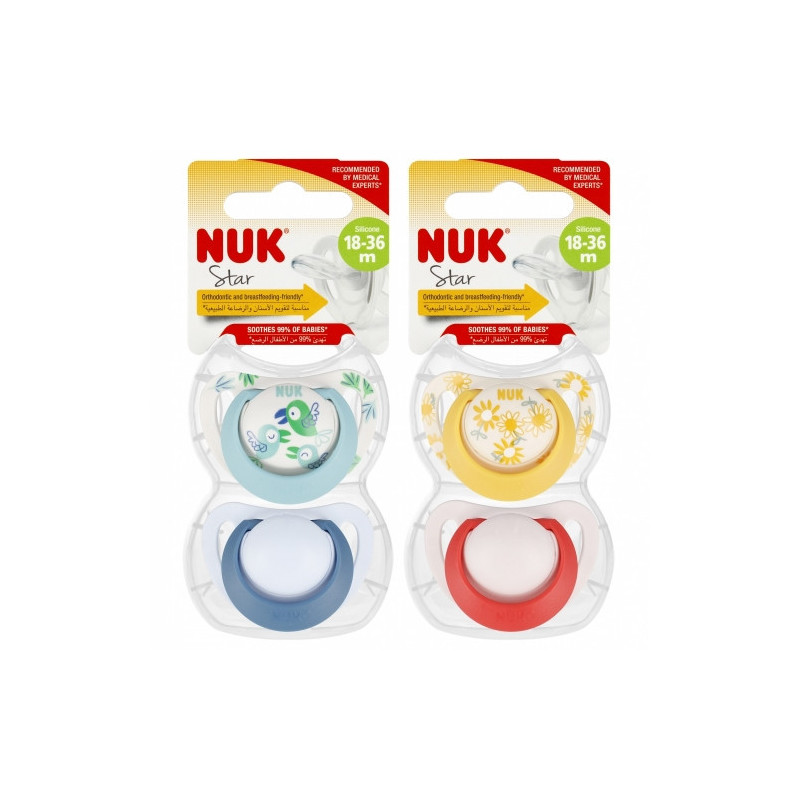 NUK 739734 STAR čiulptukas 18-36m 2 vnt