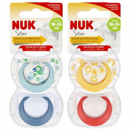 NUK 739734 STAR čiulptukas 18-36m 2 vnt