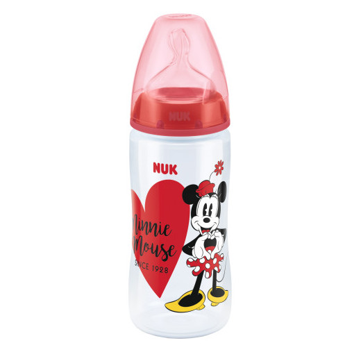 NUK 741019 FC+ PP 300 ml buteliukas su temperatūros indikatoriumi DISNEY M Mickey Mouse silikoninis čiulptukas M 6-18