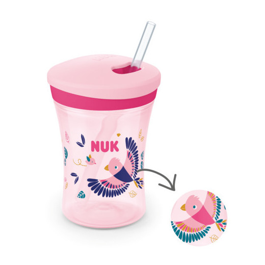 NUK 255574 EVOLUTION ACTION CUP 230 ml 12+ CAMELEON lašinamas puodelis