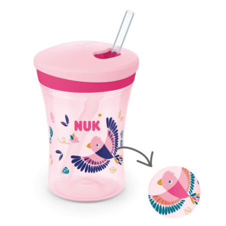 NUK 255574 EVOLUTION ACTION CUP 230 ml 12+ CAMELEON lašinamas puodelis