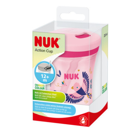 NUK 255574 EVOLUTION ACTION CUP 230 ml 12+ CAMELEON lašinamas puodelis