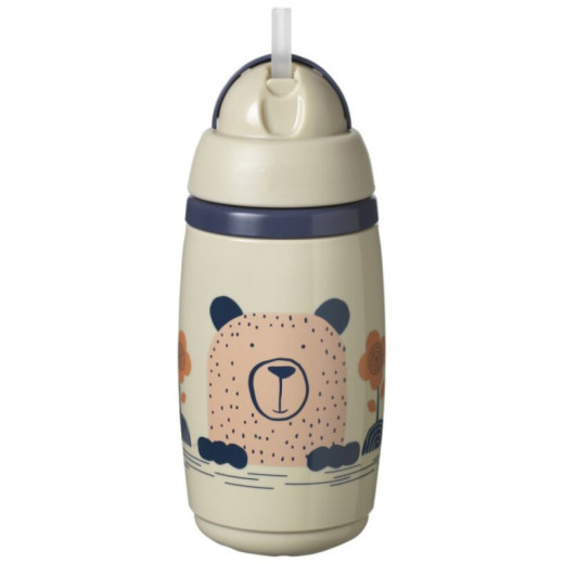 TOMMEE TIPPEE TTP447824 Superstar 266 ml butelis su šiaudeliais pilkos spalvos