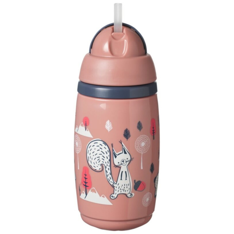 TOMMEE TIPPEE TTP447825 Superstar 266 ml rožinis buteliukas su šiaudeliu