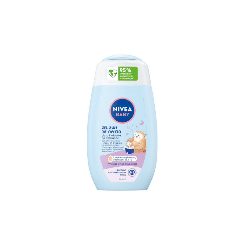 NIVEA BABY 80546 2-in-1 kūno ir plaukų prausiklis prieš miegą 200 ml