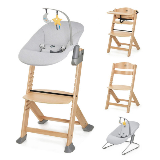 KINDERKRAFT Maitinimo kėdutė ENOCK + supamoji kėdutė CALMEE GREY